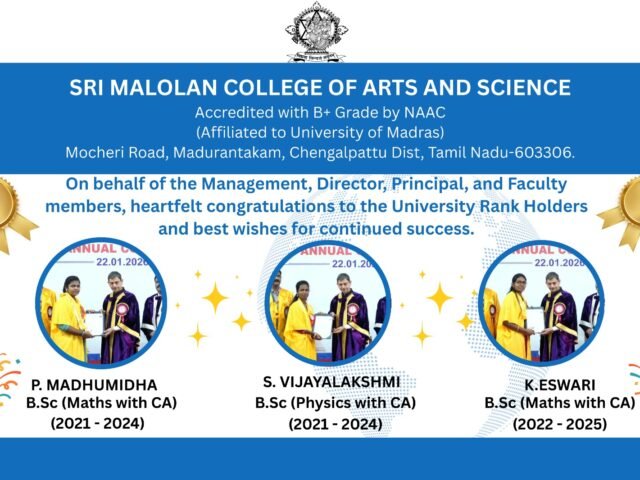 Congratulations to Our University Rank Holders!